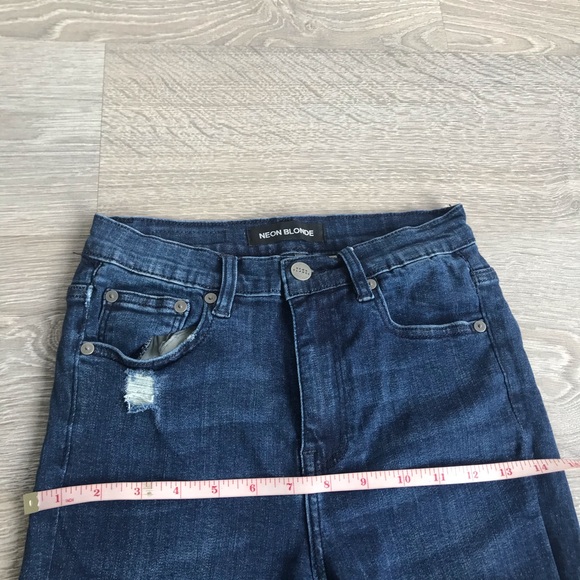 Neon Blonde High Rise Distressed Skinny Jeans - Picture 12 of 13